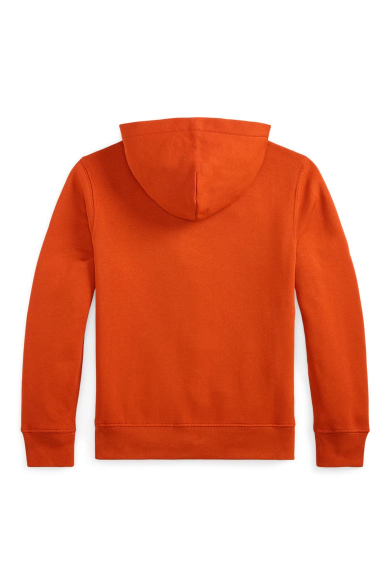 Kids' Fleece Zip Hoodie, Alternate, color, VARSITY ORANGE