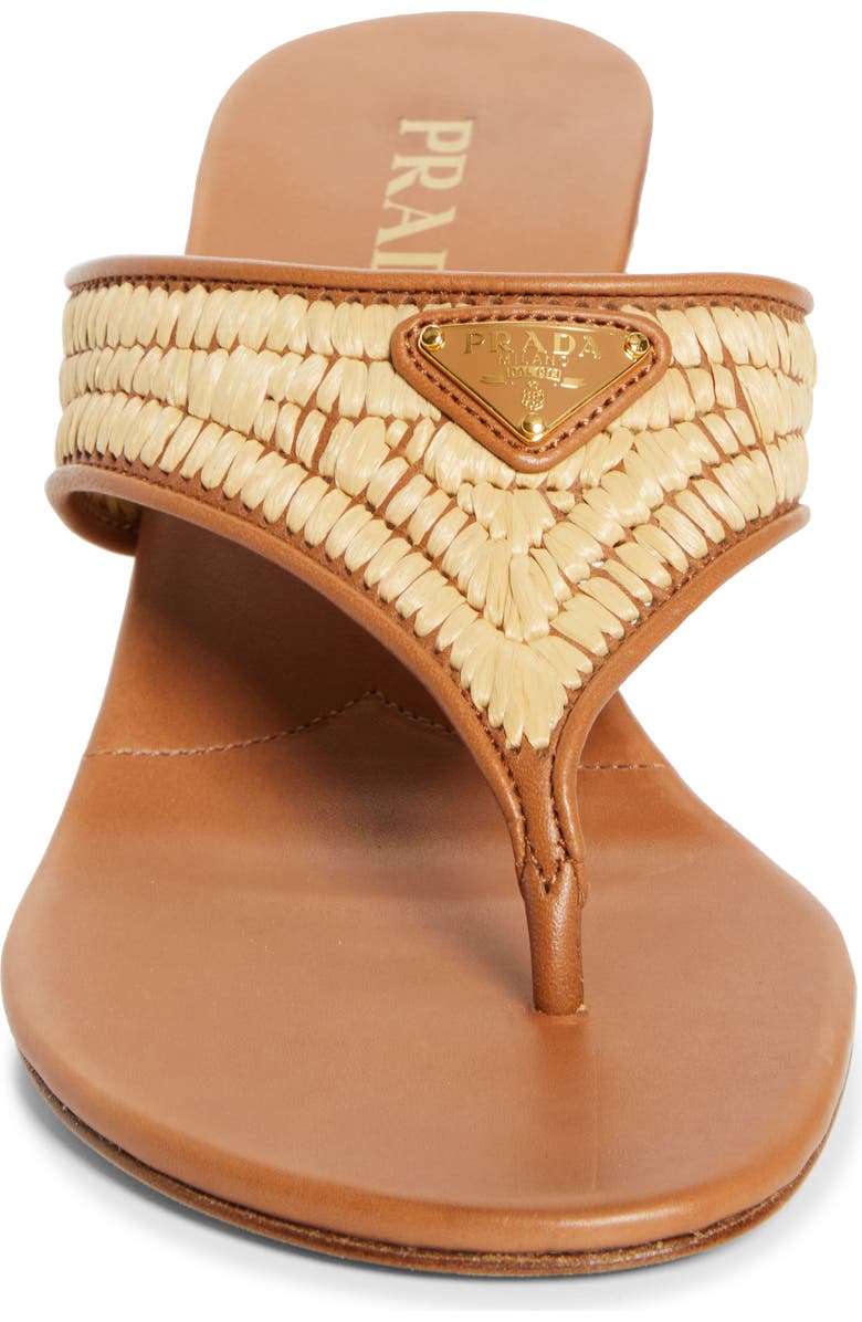 Prada Raffia Wedge Sandal, Alternate, color,