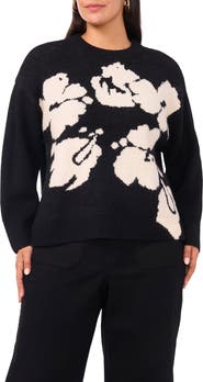Vince Camuto Floral Jacquard Sweater