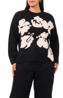 Vince Camuto Floral Jacquard Sweater