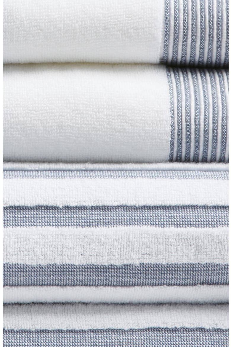 Mixed Stripe 6-Piece Cotton Towel Set, Alternate, color, BLUE VINTAGE MULTI