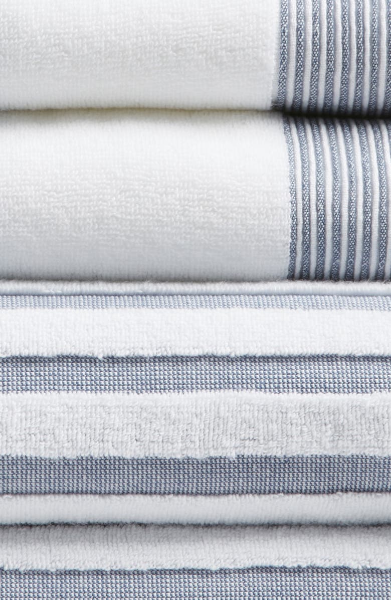 Nordstrom Mixed Stripe 6-Piece Cotton Towel Set, Alternate, color, Blue Vintage Multi