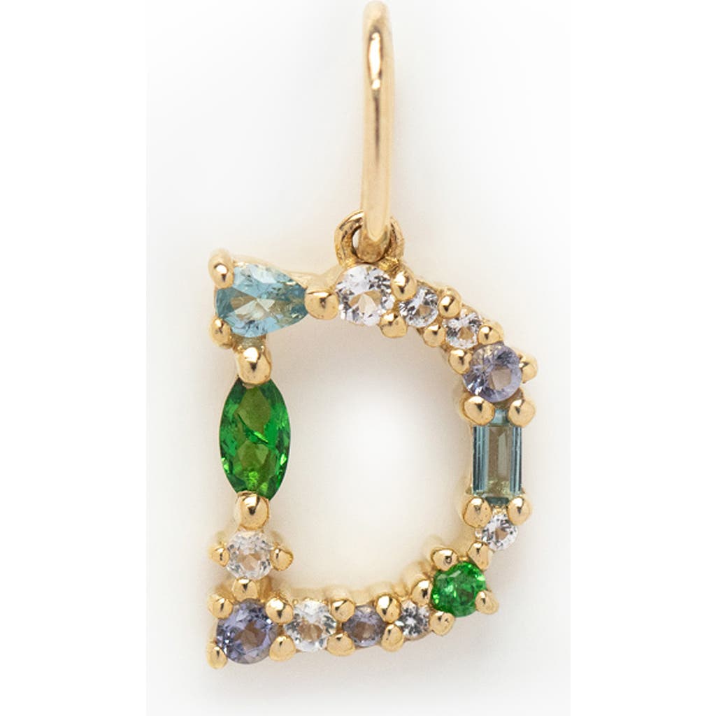 Local Eclectic Semiprecious Stone Initial Charm In Multi