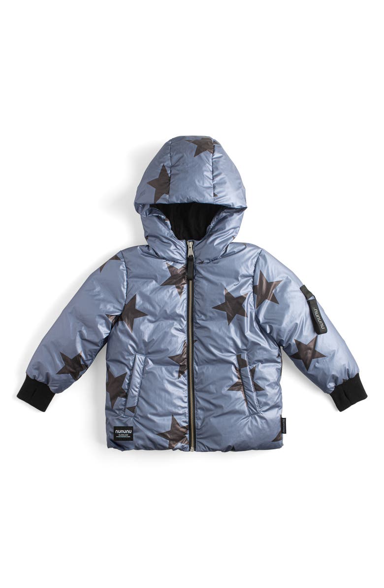 Nununu Kids' Star Print Down Hooded Jacket, Main, color, 