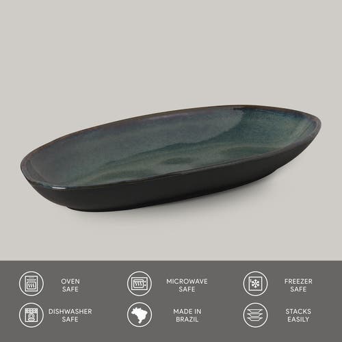 Porto Brasil Deep Oval Platter Set Of 4 In Green