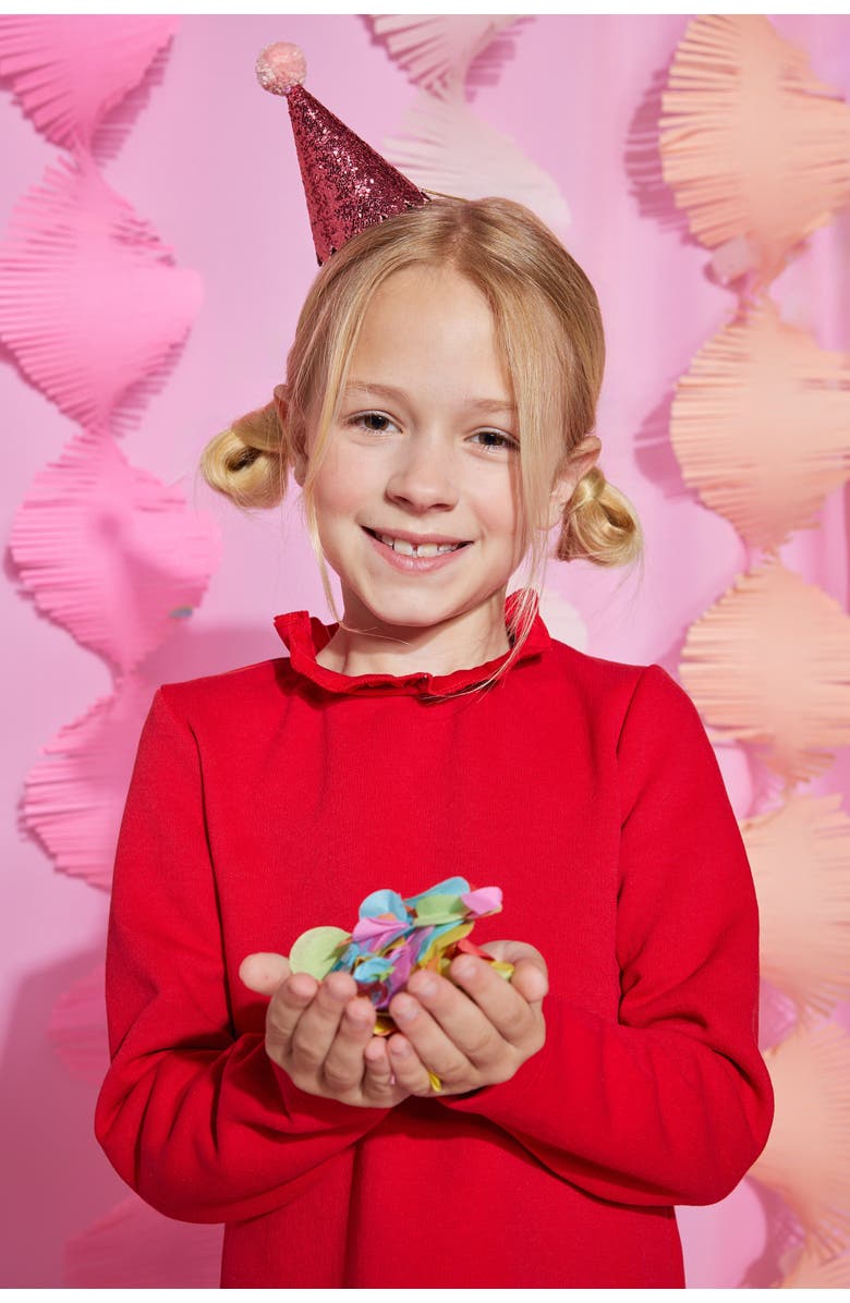 BISBY Kids' Ruffle Neck Tory Dress, Alternate, color, Red