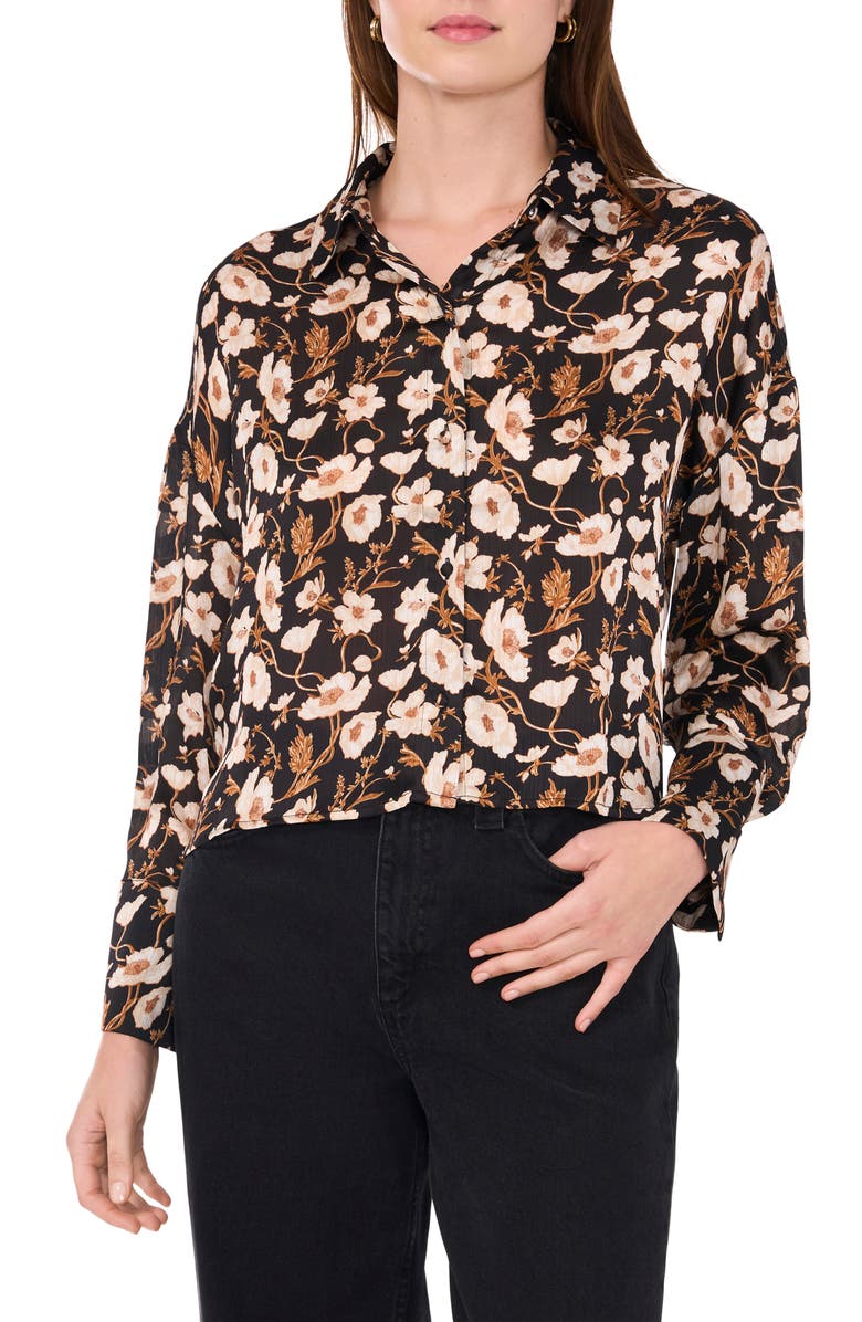 Parker The Parker Long Sleeve Button-Up Top, Main, color, Rich Black