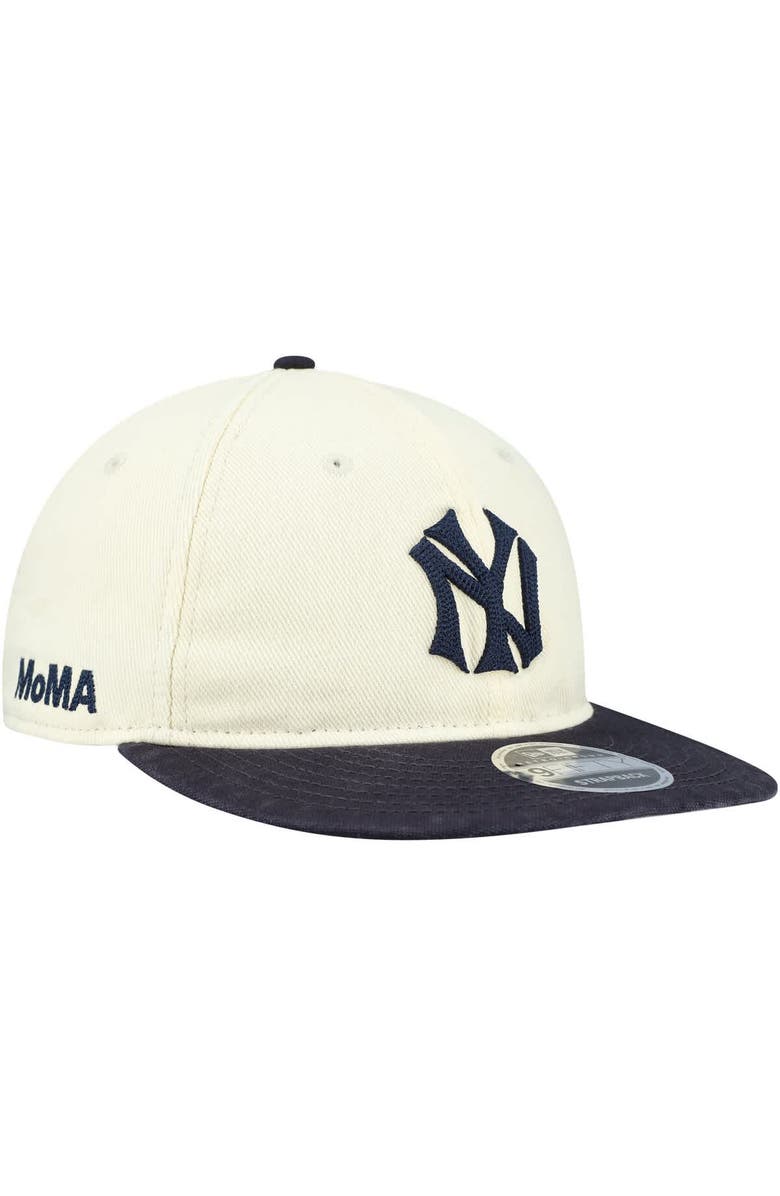 New Era Men's New Era Cream New York Yankees MoMA Retro Crown 9FIFTY Adjustable Hat, Main, color,