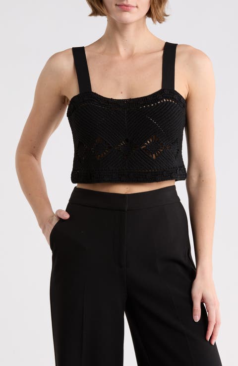 Mayon Crochet Knit Crop Camisole