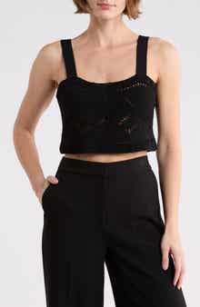 maje Mayon Crochet Knit Crop Camisole