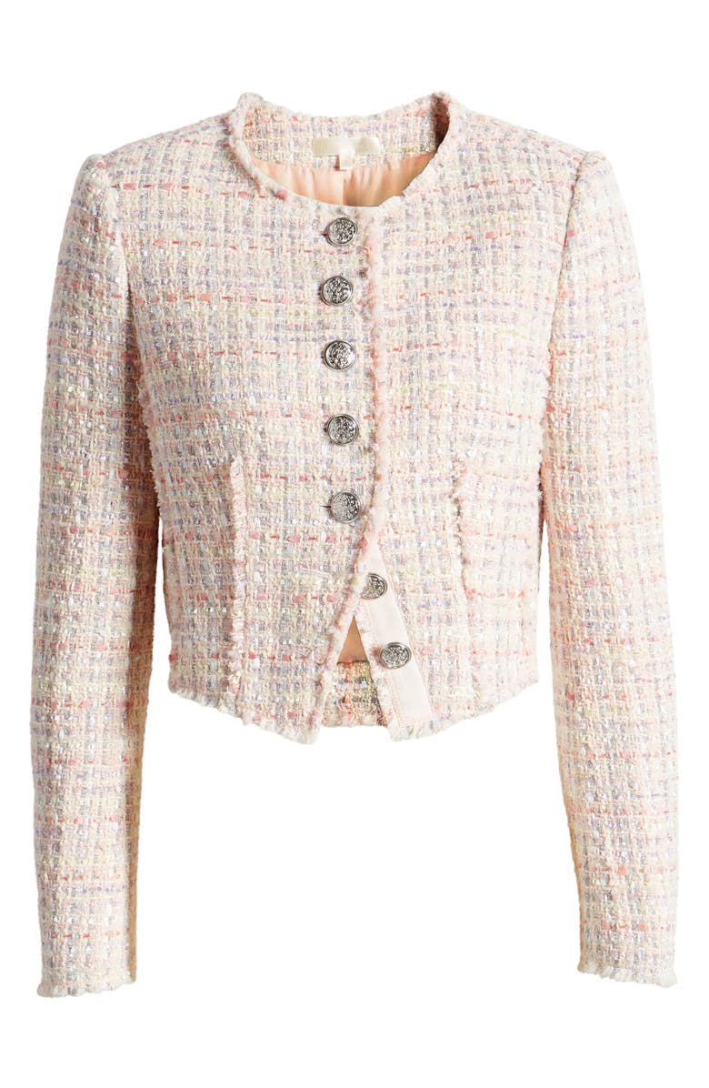 LoveShackFancy Falima Crop Tweed Jacket, Alternate, color,