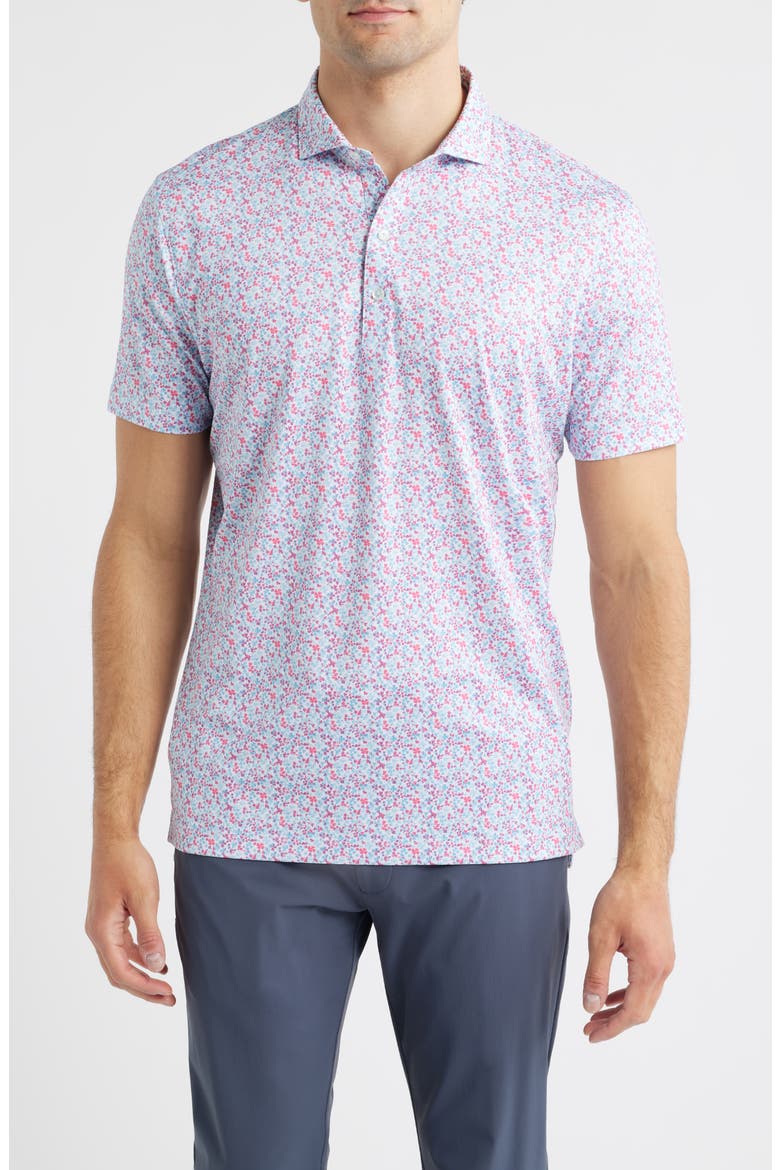 Charmer Floral Performance Jersey Polo, Main, color, PUNCH