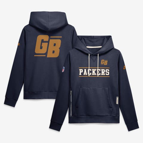 Women's Nike Navy Green Bay Packers Sideline Standard Issue Alternate Dri-FIT Hoodie
