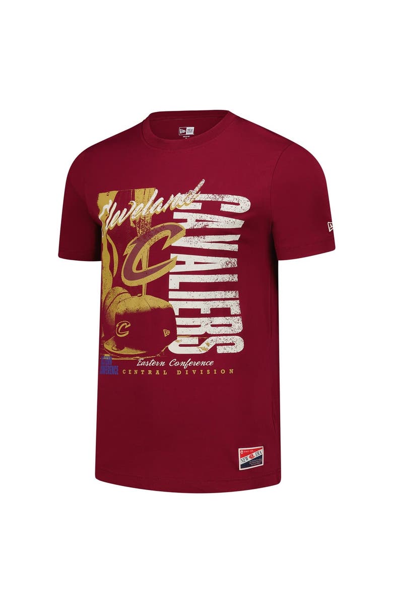 New Era Men's New Era  Wine Cleveland Cavaliers Distressed Throwback Vintage Color Pack T-Shirt, Alternate, color, Wine