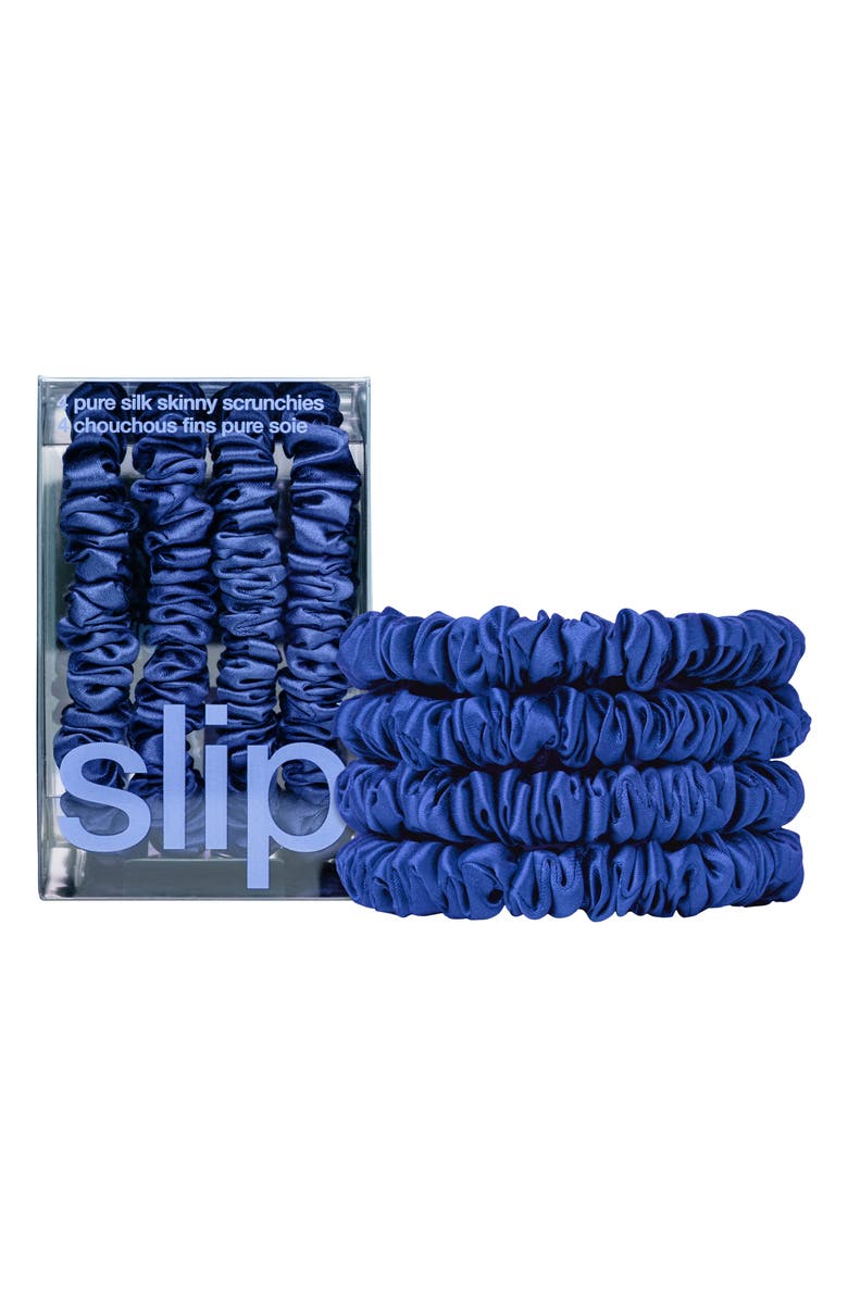 slip Pure Silk Skinny Scrunchies, Main, color, Royal Blue