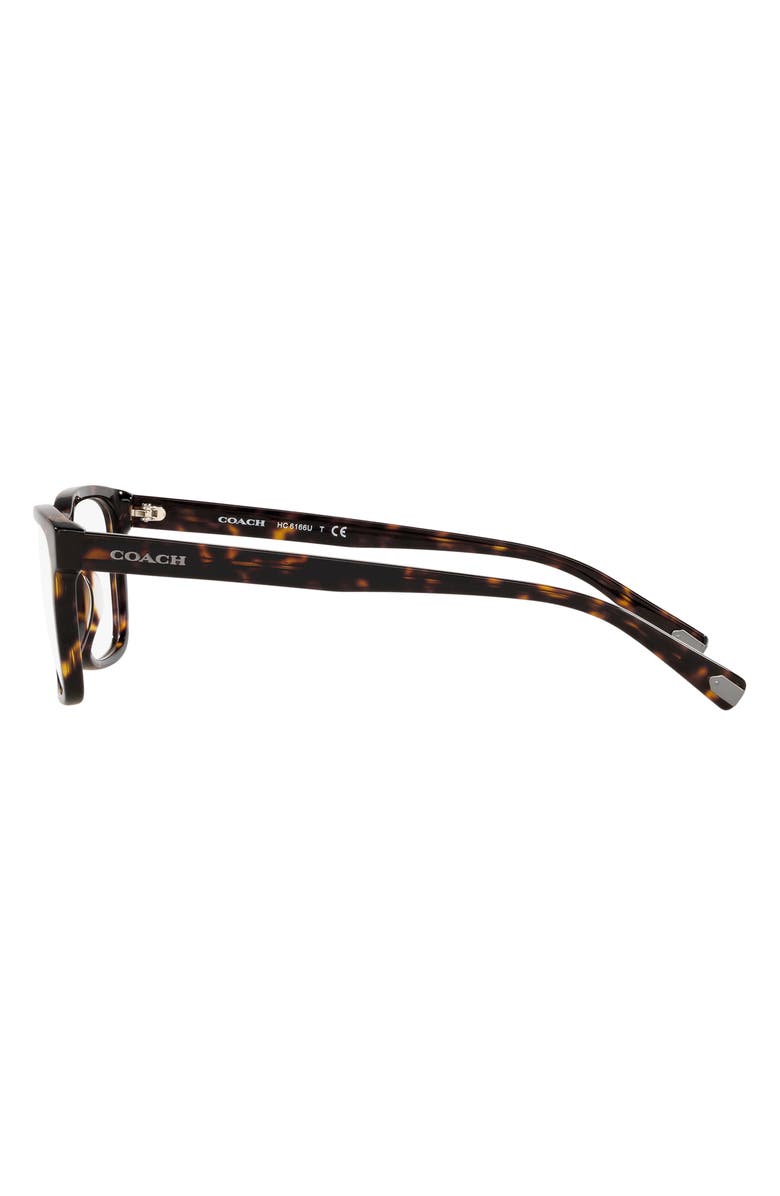 COACH 54mm Rectangular Optical Glasses, Alternate, color, Dark Tortoise