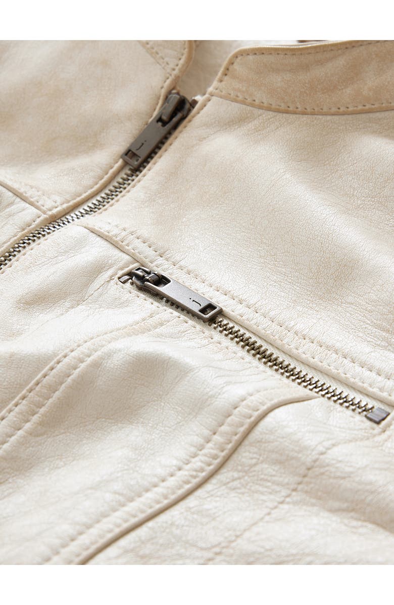 John Varvatos Brando Band Collar Leather Jacket, Alternate, color, 