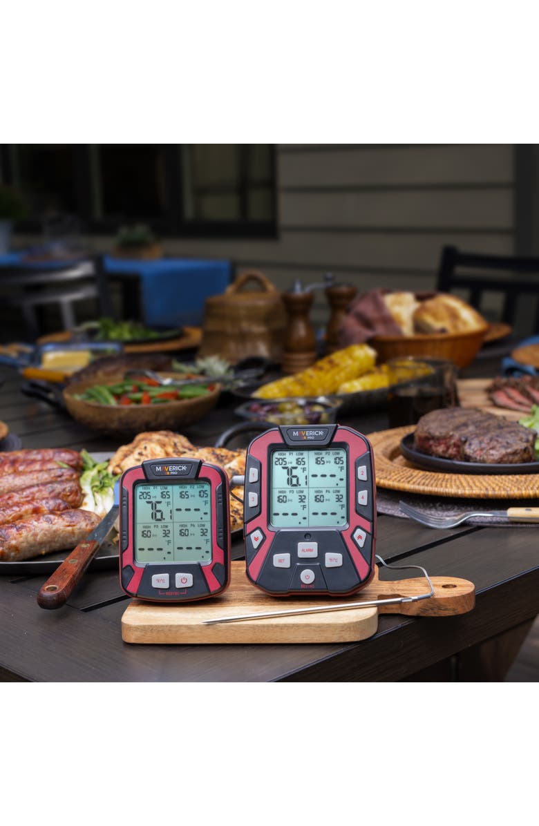 Maverick Extended Range Professional Wireless Thermometer, Four Probe, Alternate, color, Black/Red