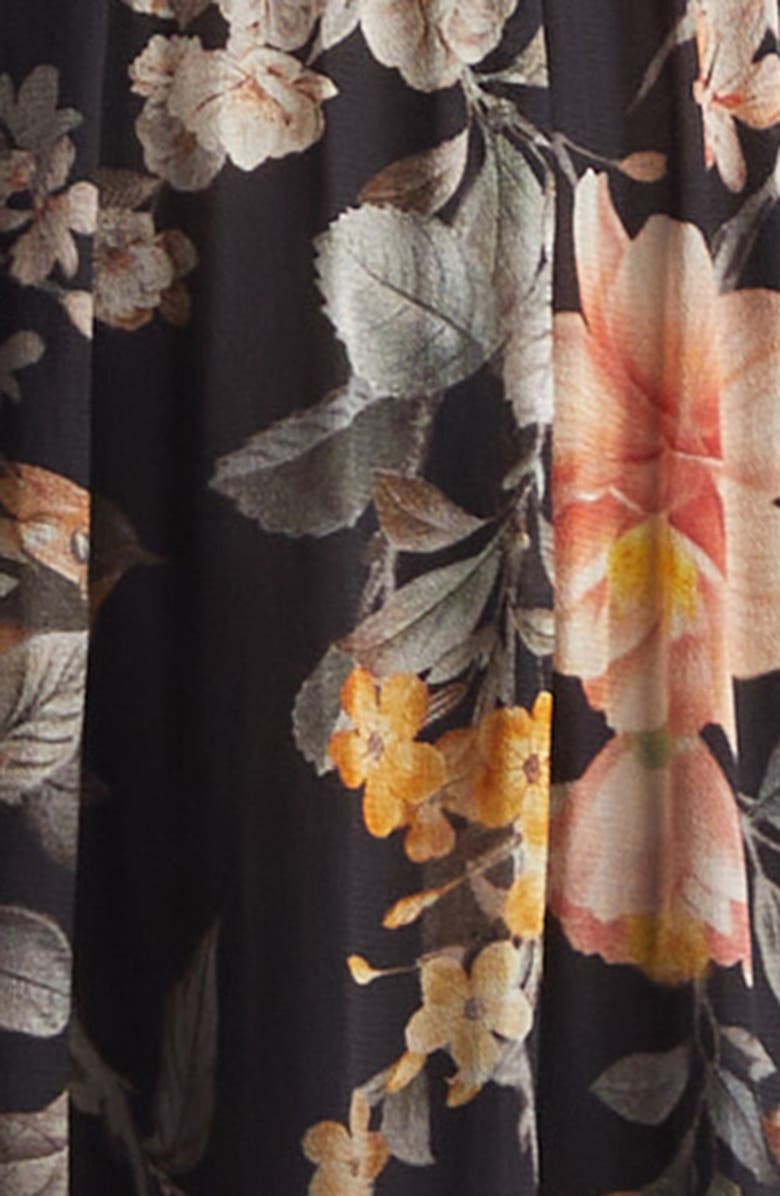 Zimmermann Kindred Spirit Carousel Floral Long Sleeve Midi Dress, Alternate, color, Black Songbird