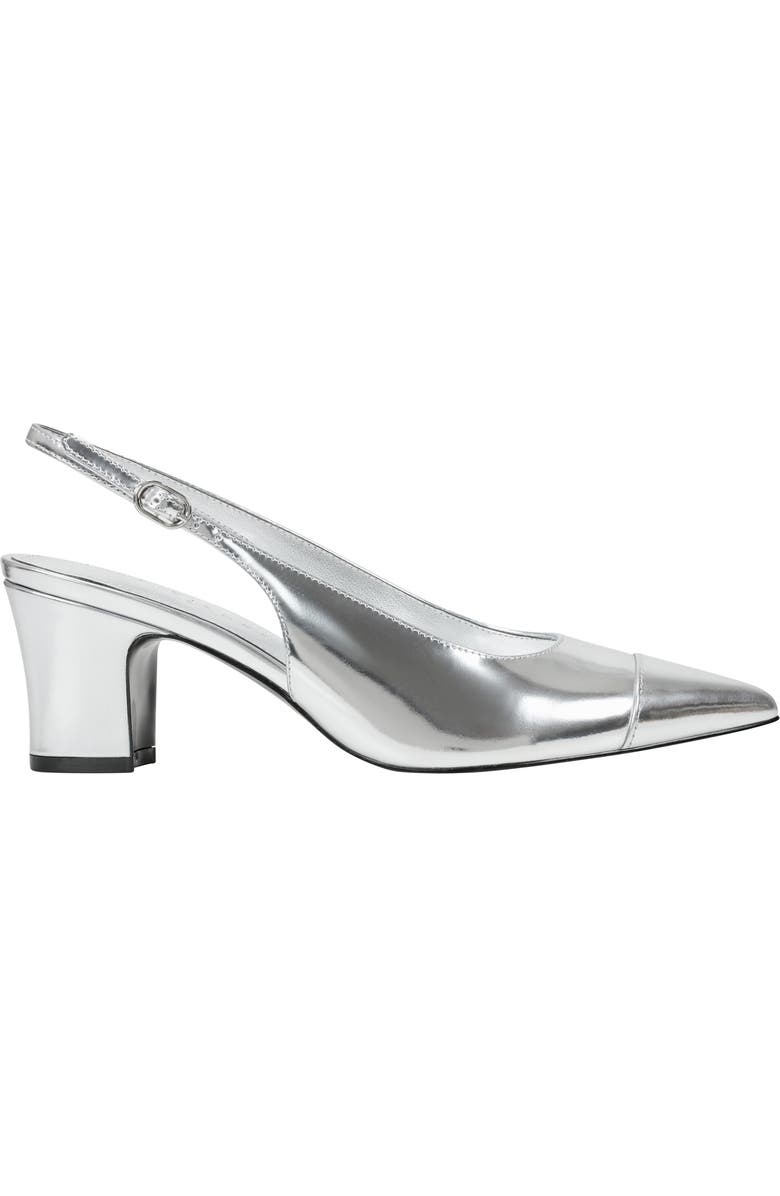 Marc Fisher LTD Blakeley Slingback Pointed Toe Pump, Alternate, color, Metallic Silver