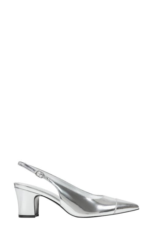 Marc Fisher Ltd Blakeley Slingback Pointed Toe Pump In Metallic Silver