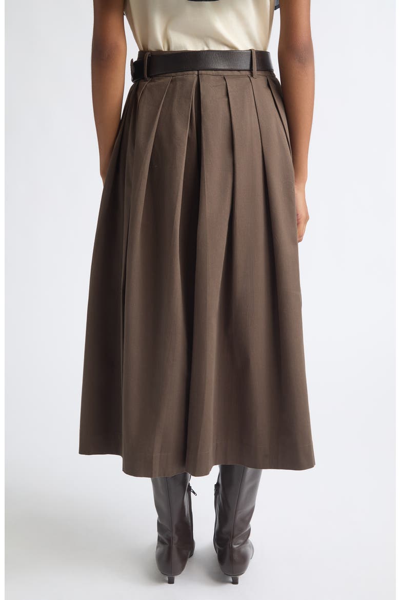 Tristan Pleated Cotton Culottes, Alternate, color, BROWN