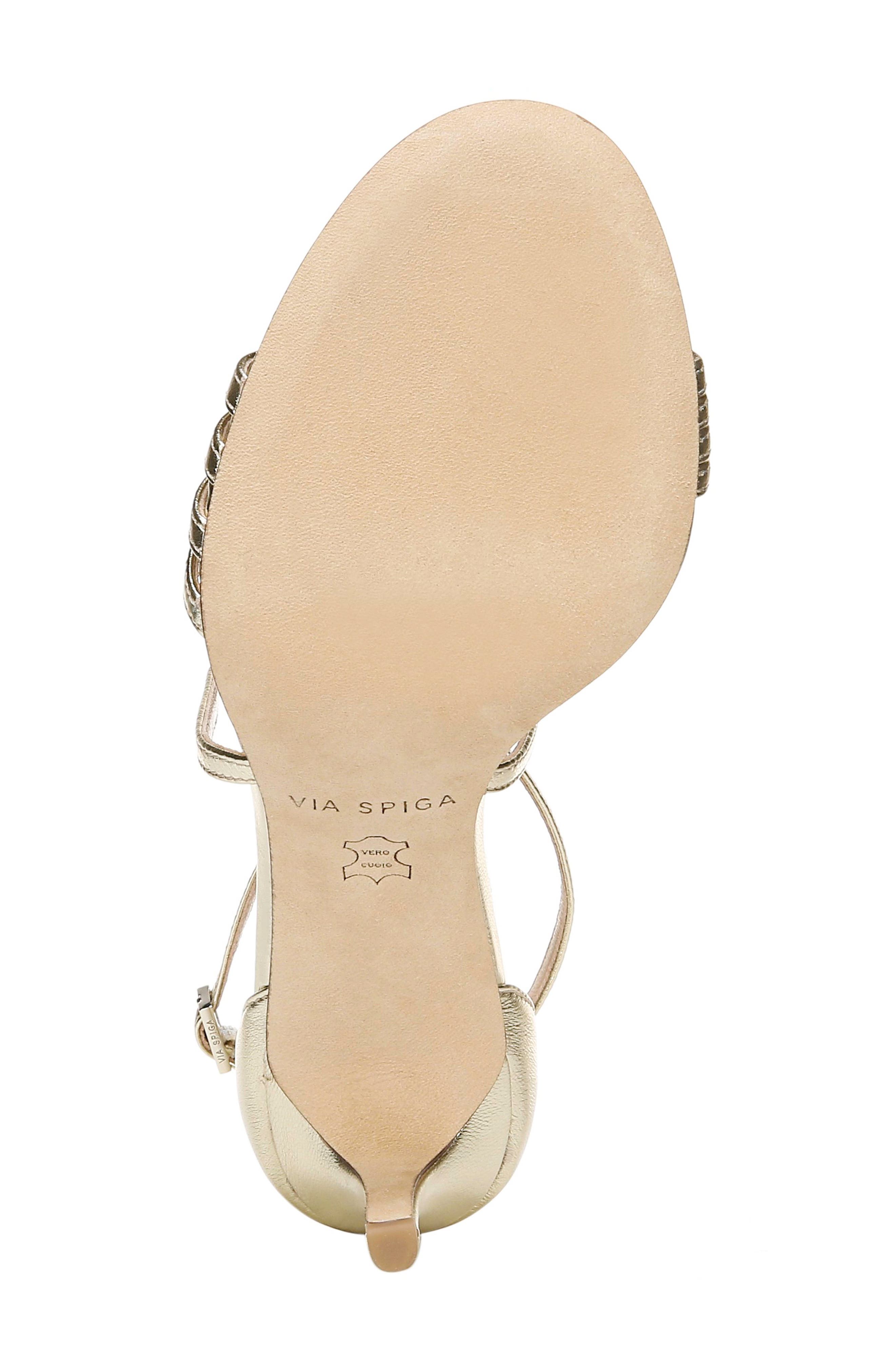 Mila Metallic Sandal, Alternate, color, PLATINO NAPPA LEATHER