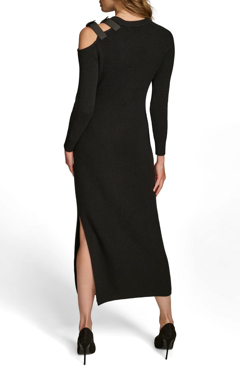 Donna Karan New York Belted Cutout Maxi Sweater Dress, Alternate, color, 