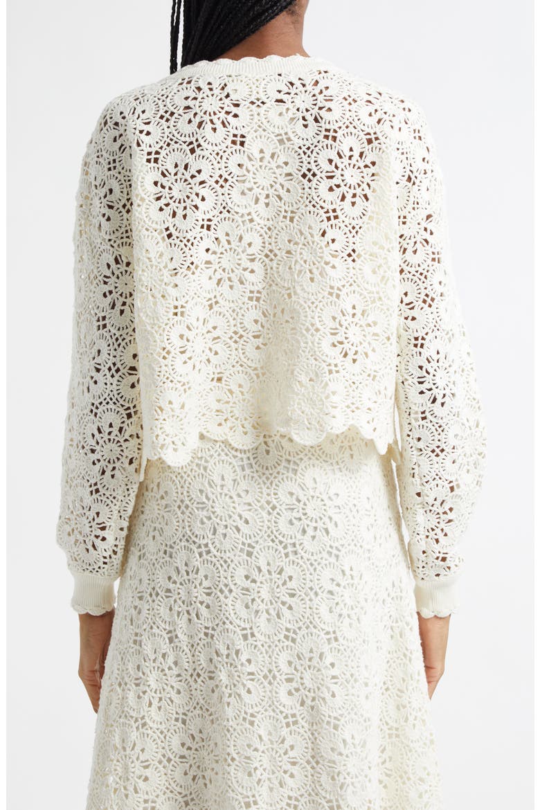 Flower Crochet Cardigan, Alternate, color, OFF-WHITE