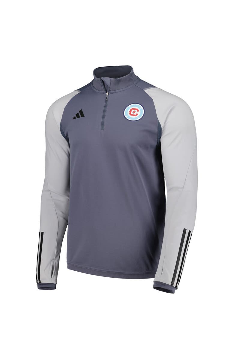 adidas Men's adidas Gray Chicago Fire 2024 On-Field AEROREADY Quarter-Zip Training Top, Alternate, color,