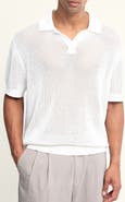 AUTO-REPLY™ Johnny Collar Openwork Cotton Blend Polo Sweater