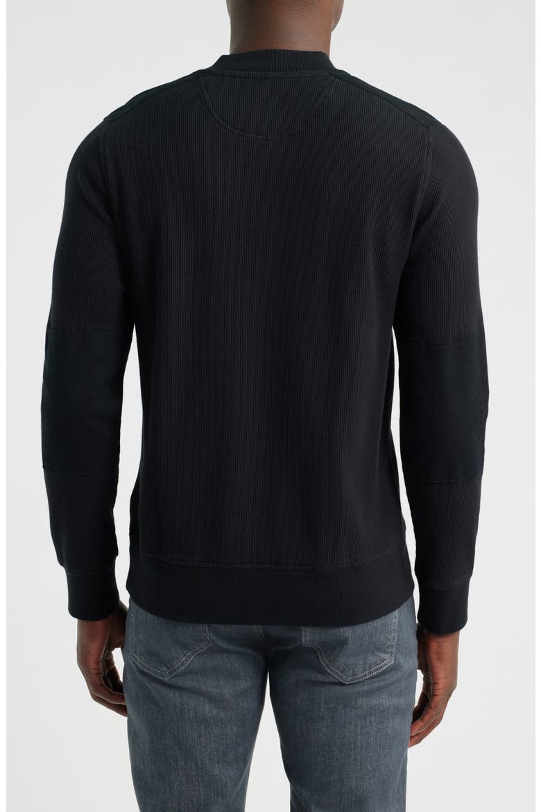 Waffle Stitch Stretch Cotton & Wool Henley, Alternate, color, BLACK