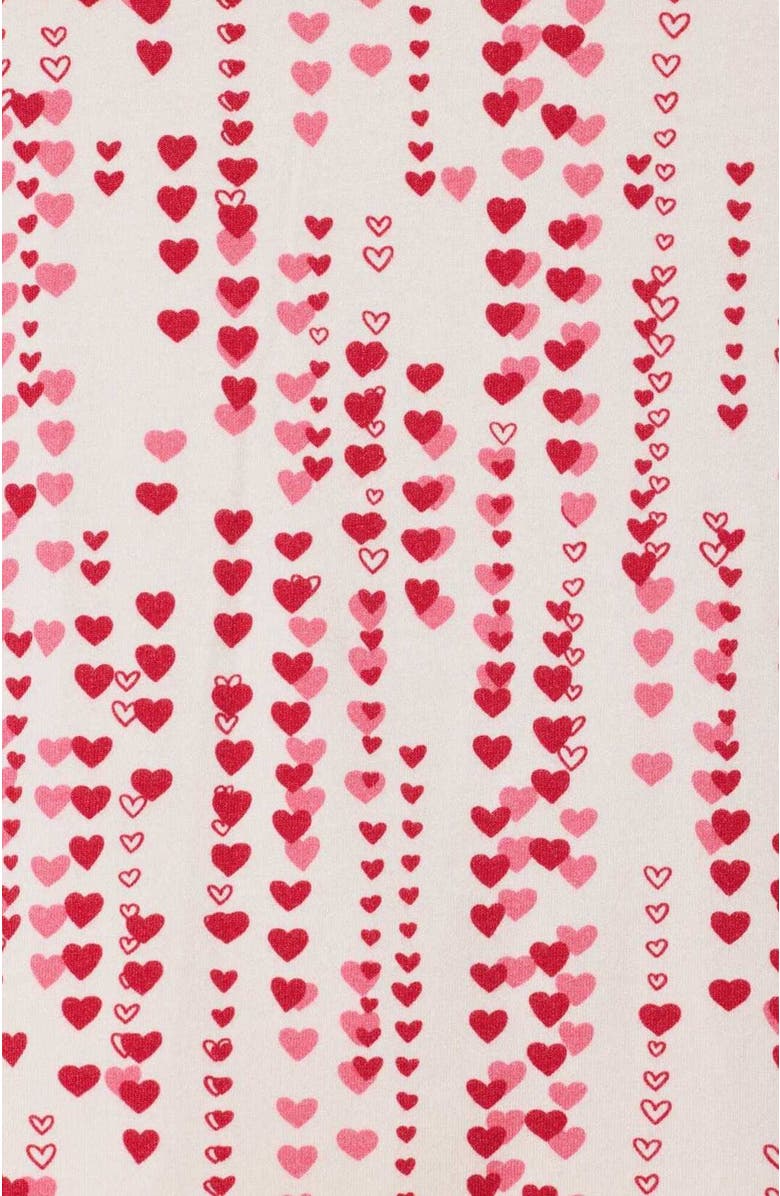 The Cat's Pajamas Pima Knit Pajama Holiday Set, Alternate, color, Dreamy Hearts Ivory