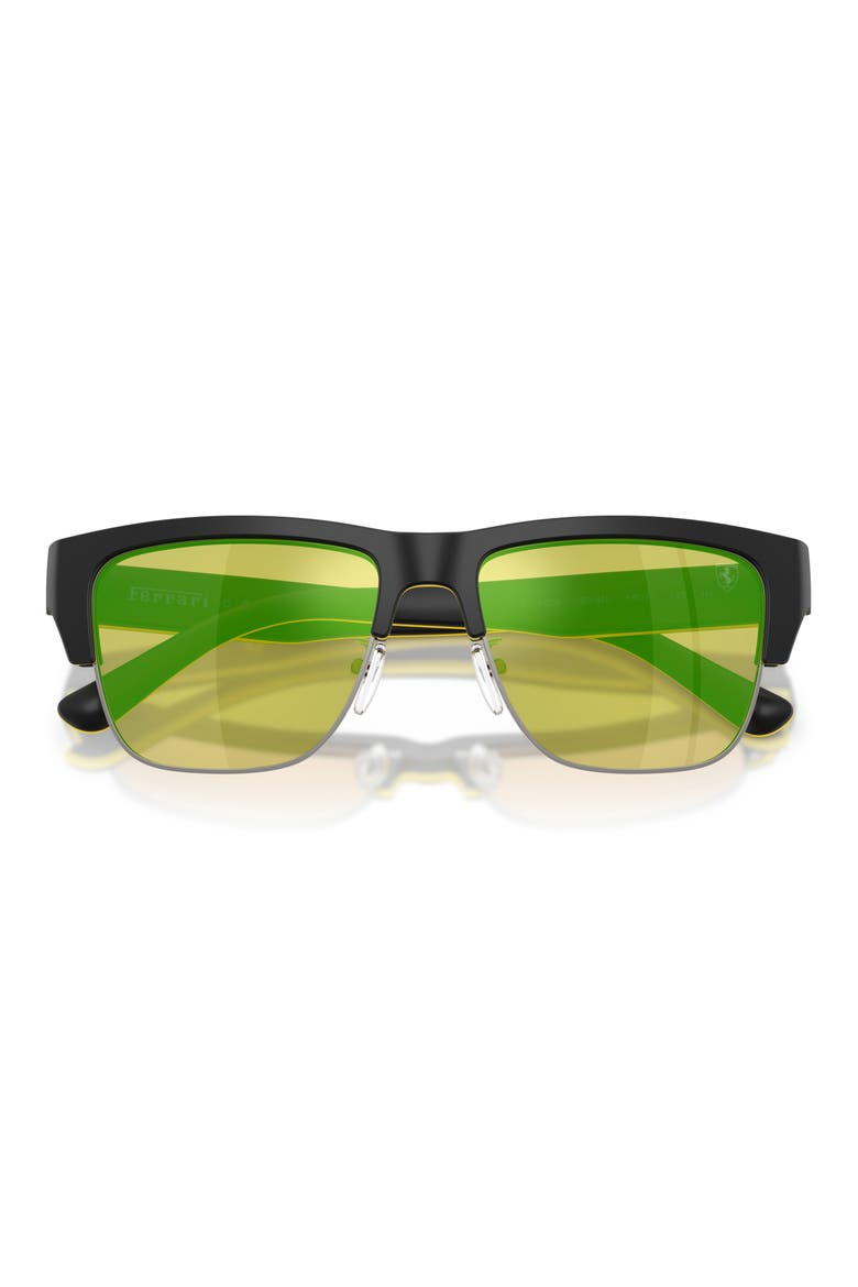 55mm Square Sunglasses, Alternate, color, BLACK MATTE YELLOW BLACK