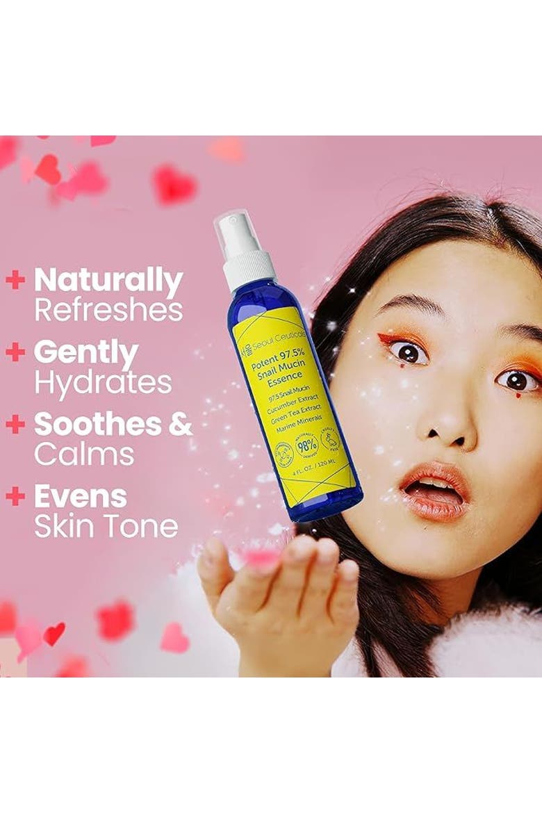 Korean Skincare Potent 97.5% Snail Mucin Essence, Alternate, color, Clear