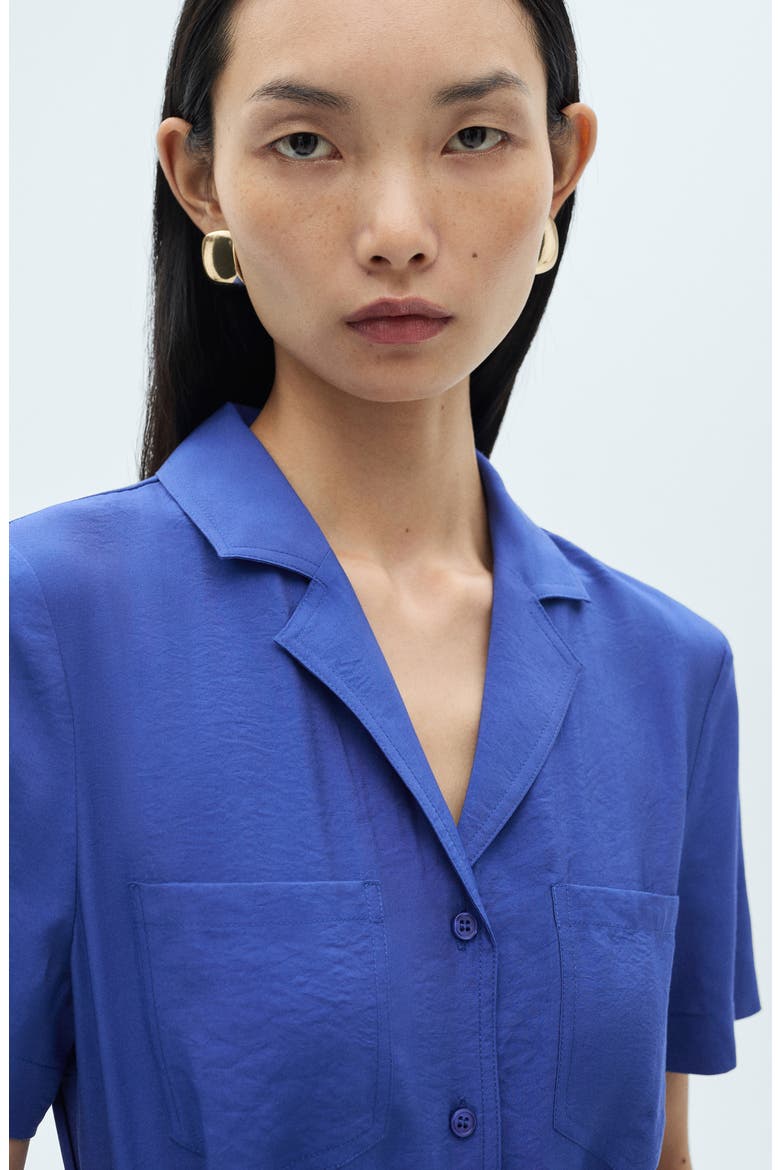 Short Sleeve Pocket Shirtdress, Alternate, color, VIBRANT BLUE