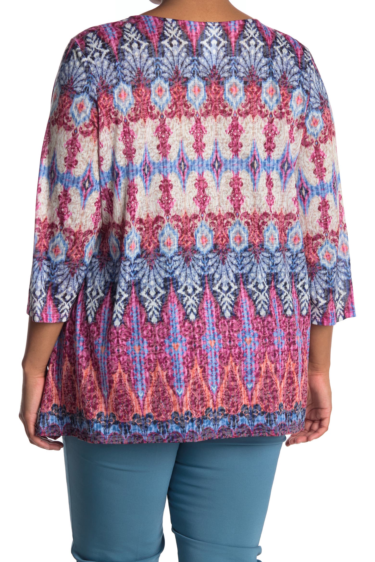 Ruby Rd RUBY RD Ruby Rd. Ornage Ikat Print Top (Women) | Nordstromrack