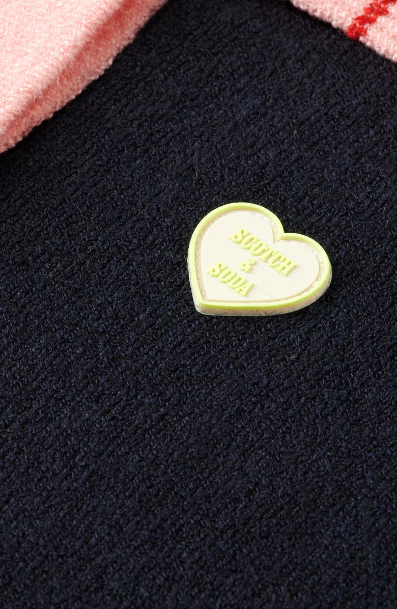 Scotch & Soda Kids' Sporty Stripe Rib Pullover, Alternate, color, Sky Captain