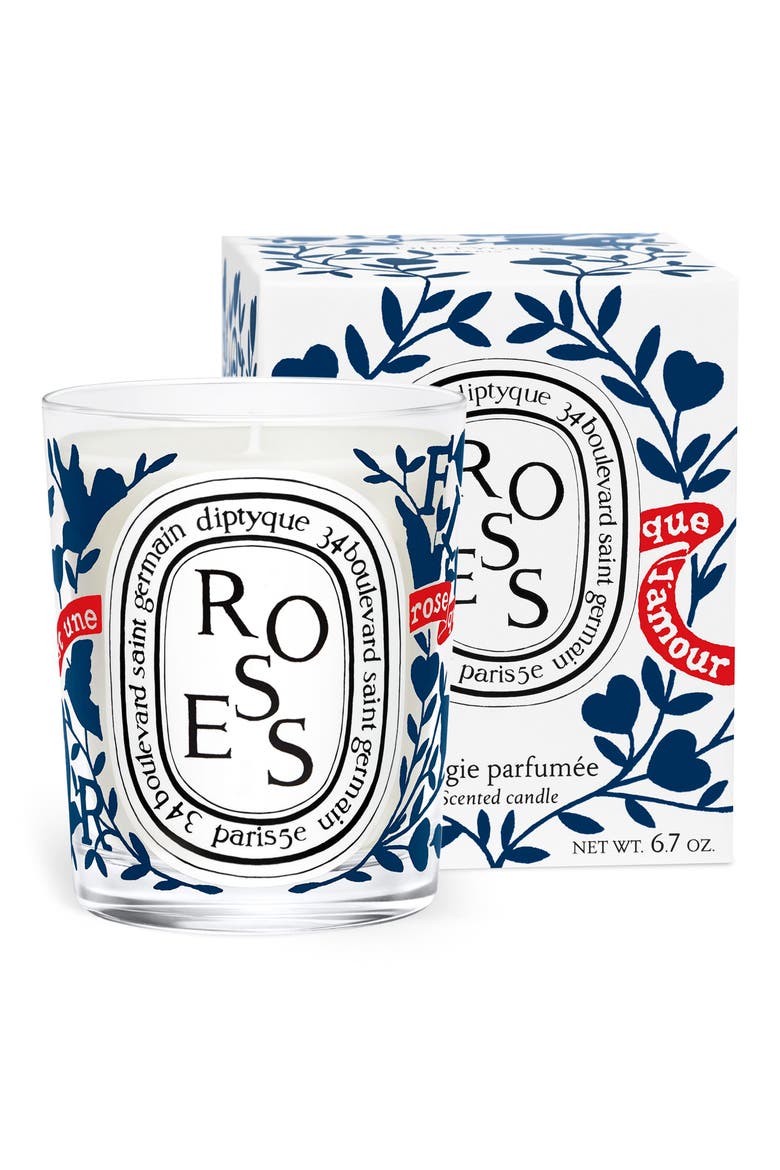Roses Scented Candle, Main, color, NO COLOR