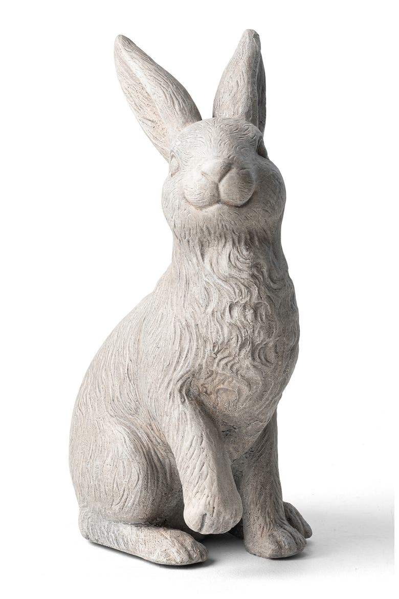18"H MGO Sitting Rabbit Garden Statue, Main, color, White