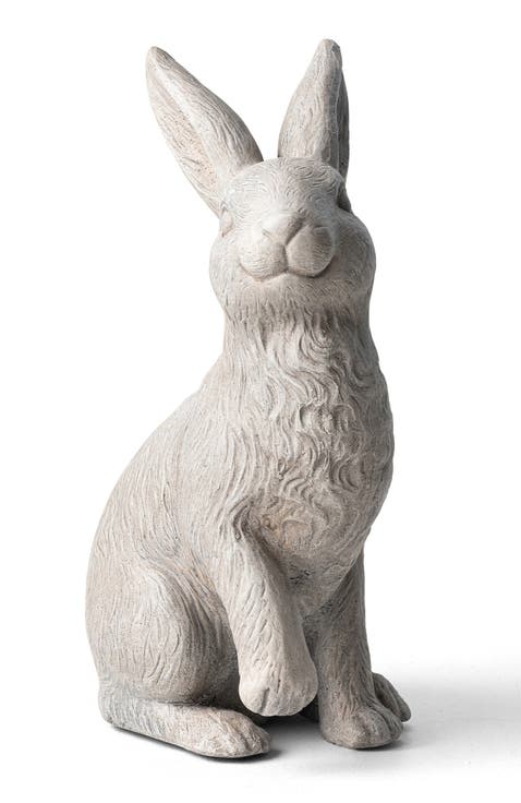 18"H MGO Sitting Rabbit Garden Statue