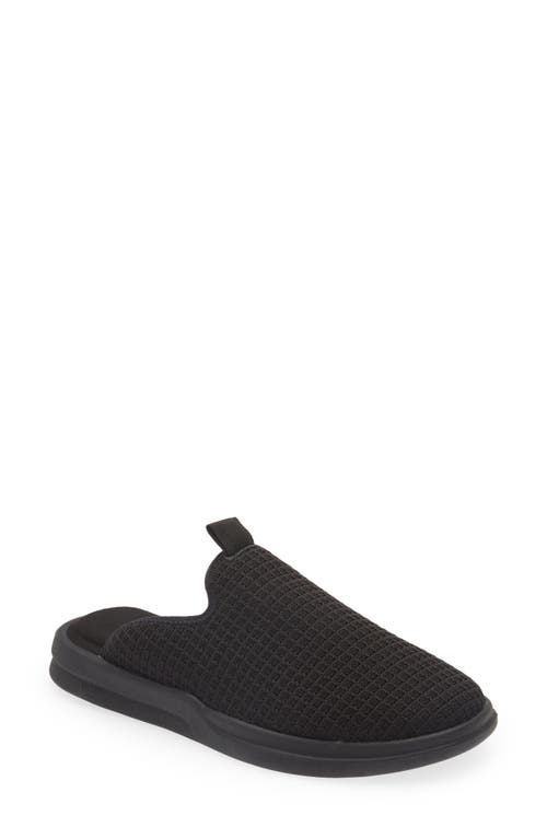 Lusso Cloud Pelli Waffle Knit Slipper In Jet Black/matte Black