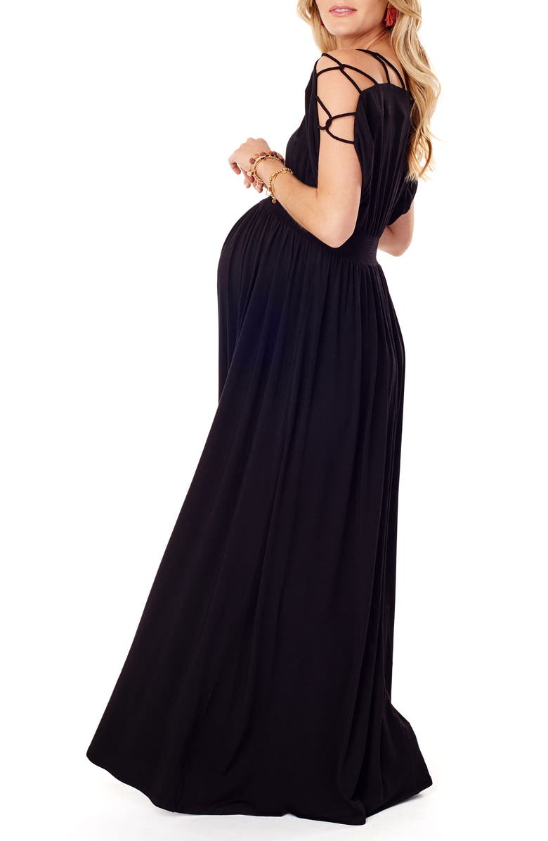 Ingrid & Isabel<sup>®</sup> Smocked Empire Waist Maternity Maxi Dress, Alternate, color, 