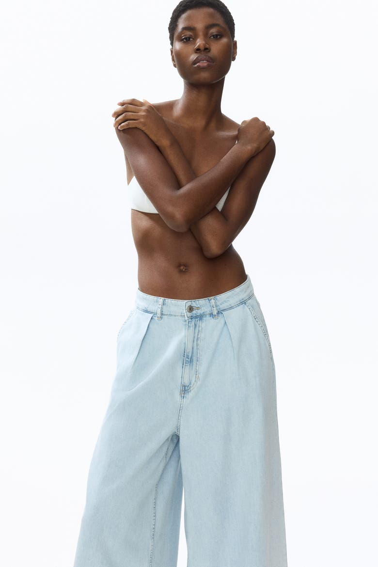 Extra-wide Regular-waist Jeans, Alternate, color, Light denim blue