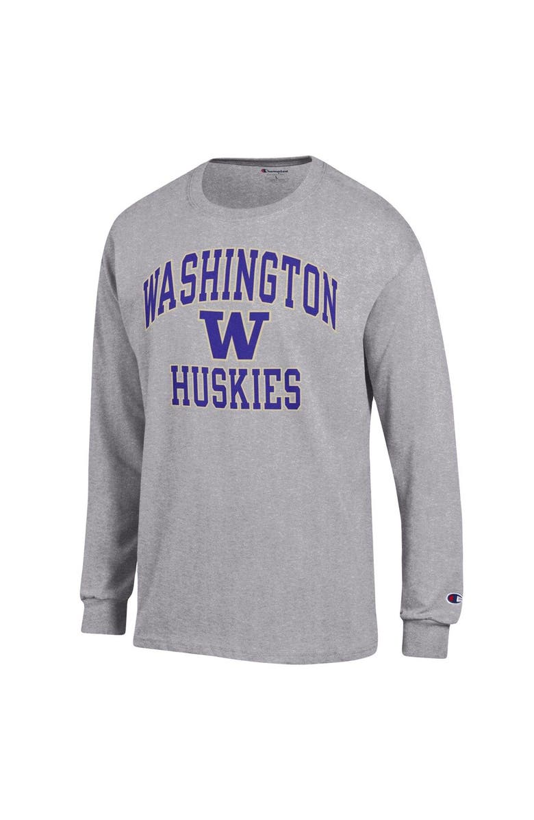 Champion Men's Champion Heather Gray Washington Huskies High Motor Long Sleeve T-Shirt, Alternate, color, Heather Gray