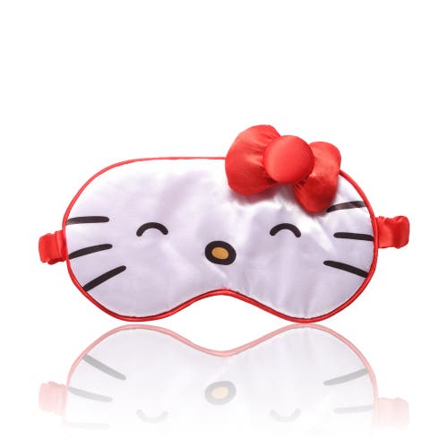 Hello Kitty Sleep Mask Official License, Satin Eye Mask For Sleeping With 3d Bow, Sanrio Gifts In White