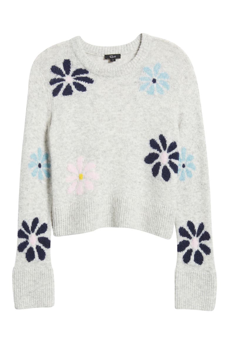 Anise Floral Crewneck Sweater, Alternate, color, GREY MULTI