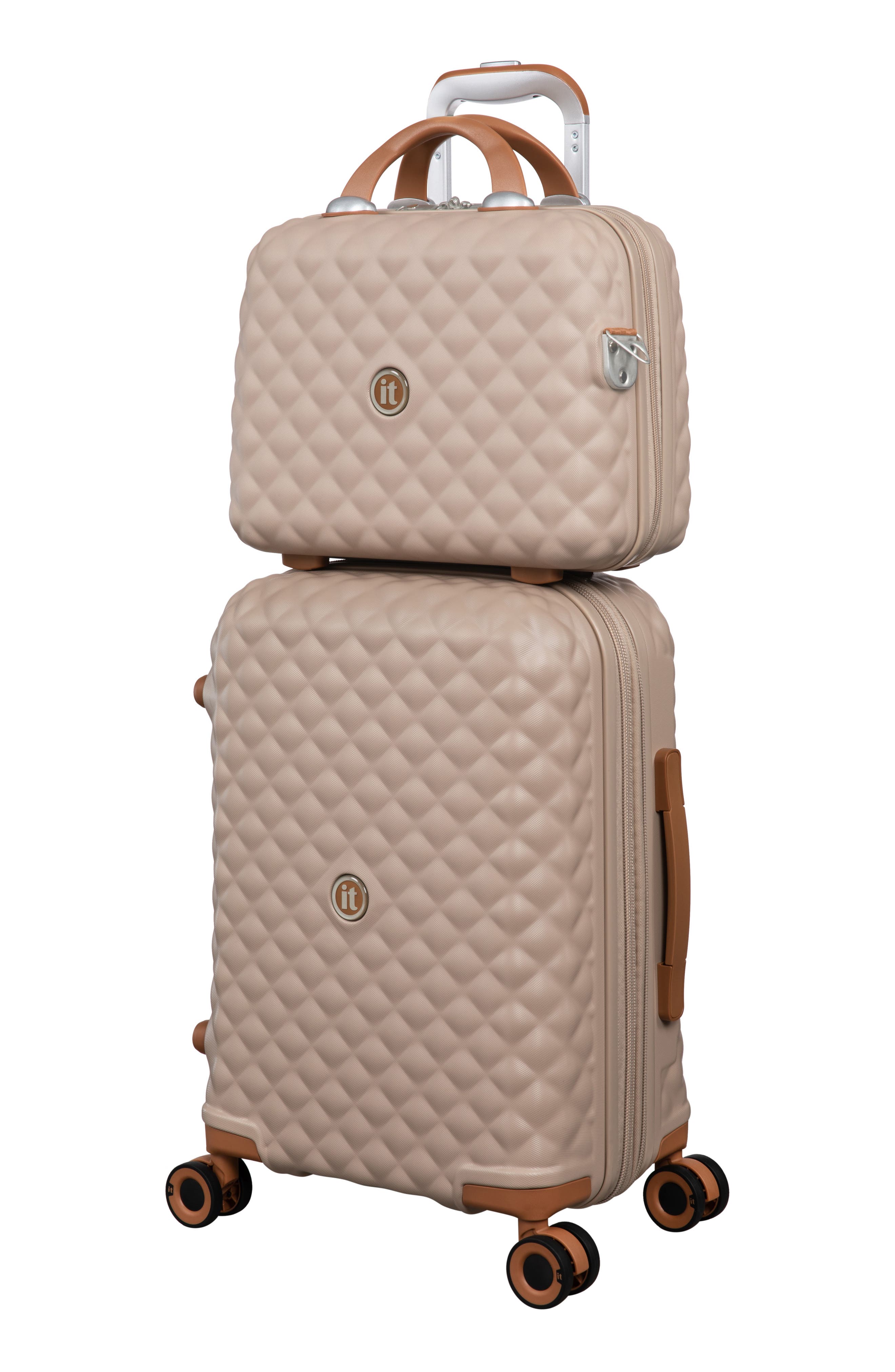 IT LUGGAGE Glitzy 14-Inch Hardside Vanity Case, Alternate, color, Sandy Skin