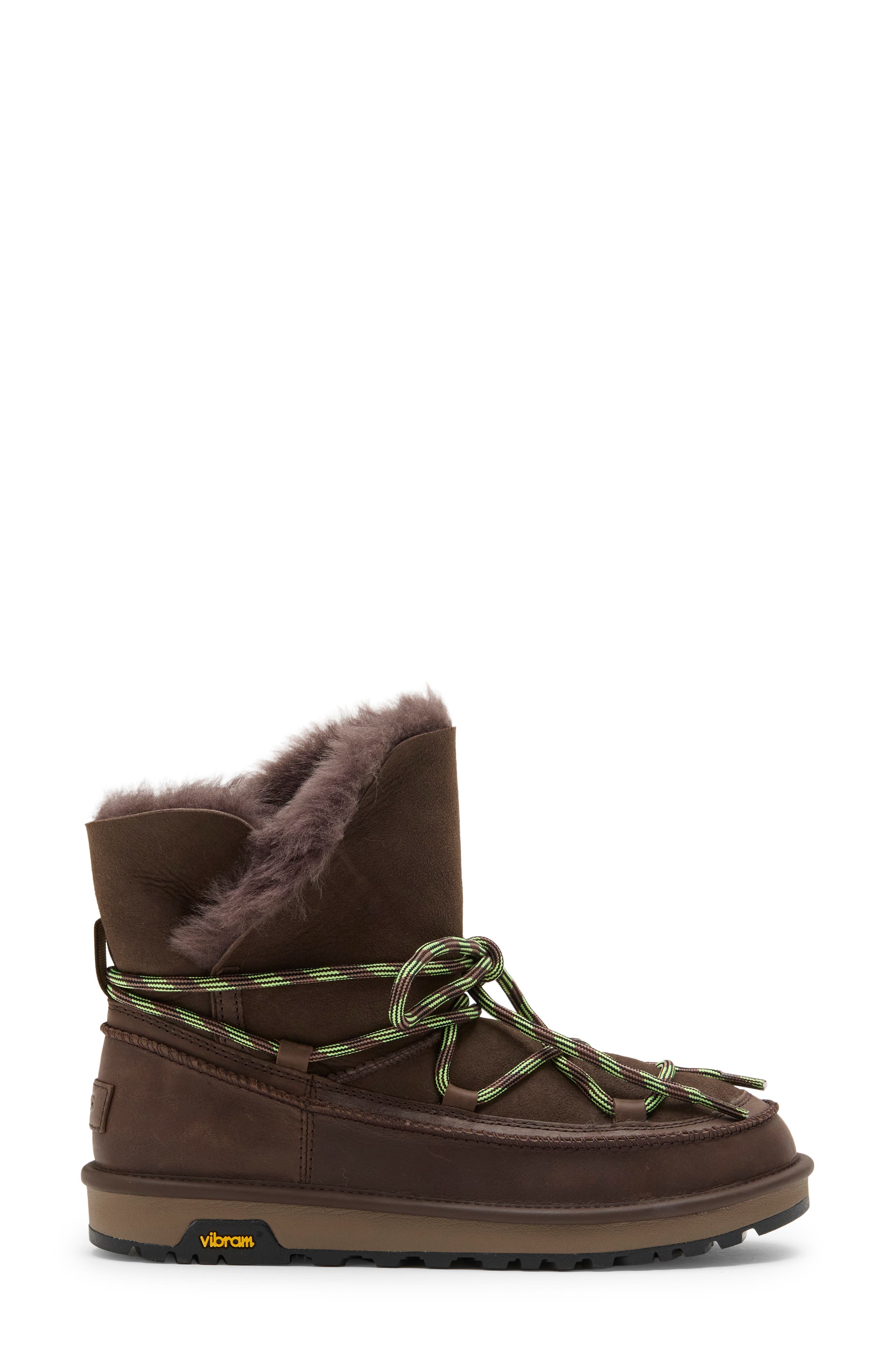 Classic Tread Leather Genuine Shearling Boot, Alternate, color, DUSTED COCOA