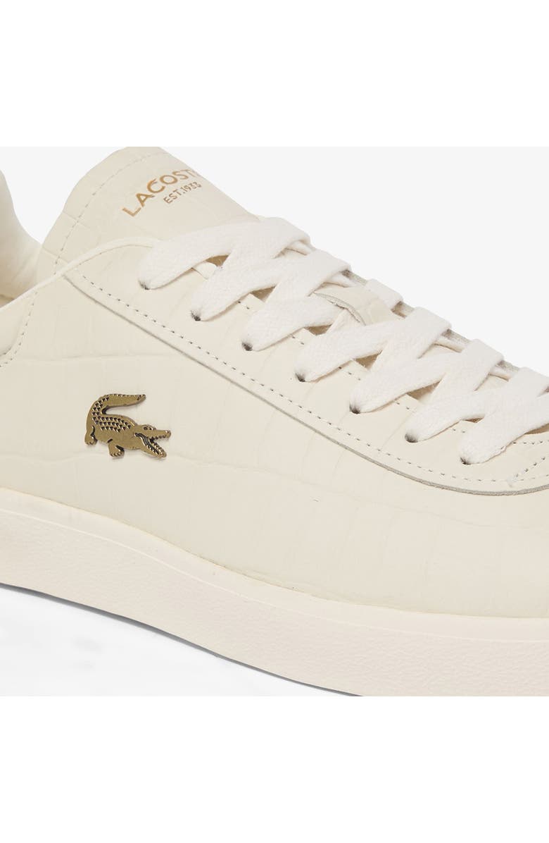 Lacoste Baseshot Croc Debossed Low Top Sneaker, Alternate, color, Off White/ Off White